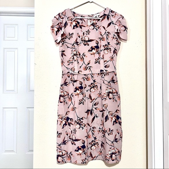 JOIE SILK Cap Sleeve Pencil Mini Dress In Full Bloom Floral Print womens size M - Picture 3 of 10